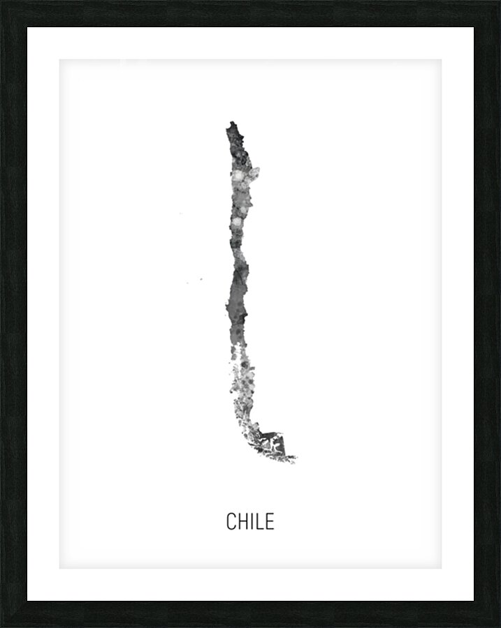 Chile Watercolor Map Picture Frame print