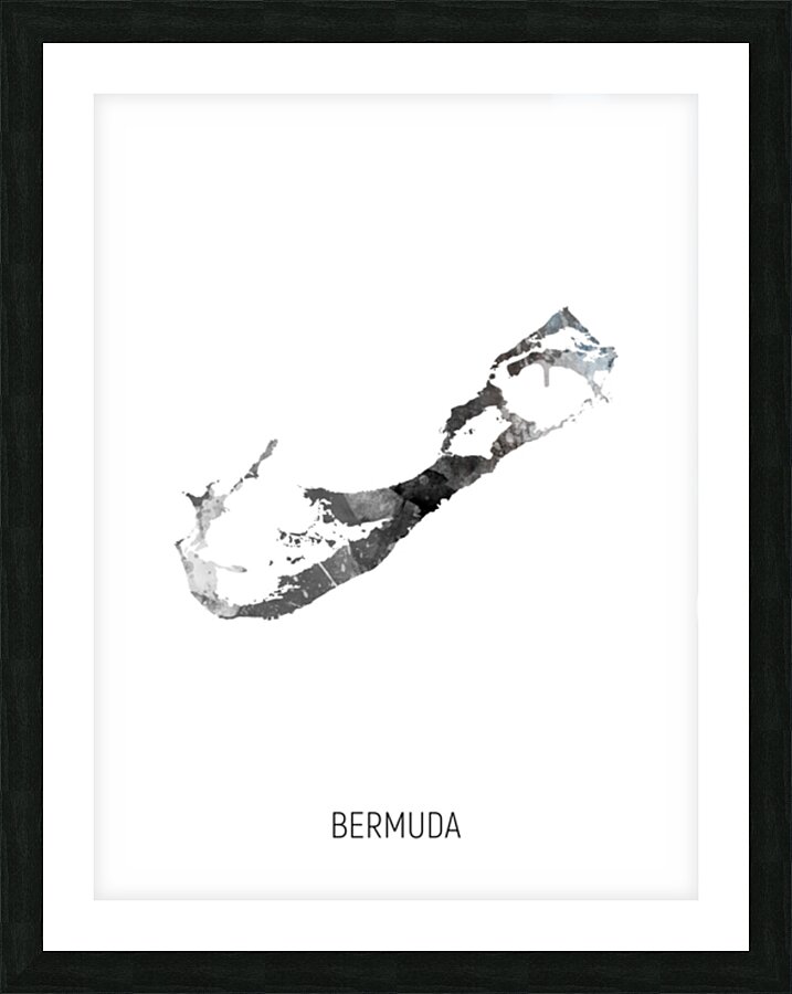 Bermuda Watercolor Map Picture Frame print
