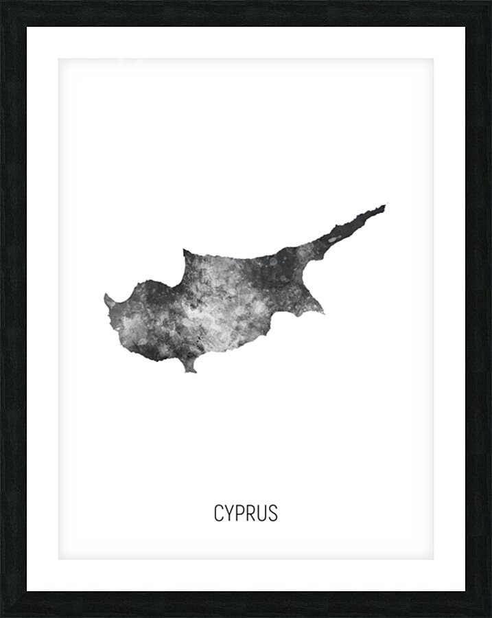 Cyprus Watercolor Map Picture Frame print
