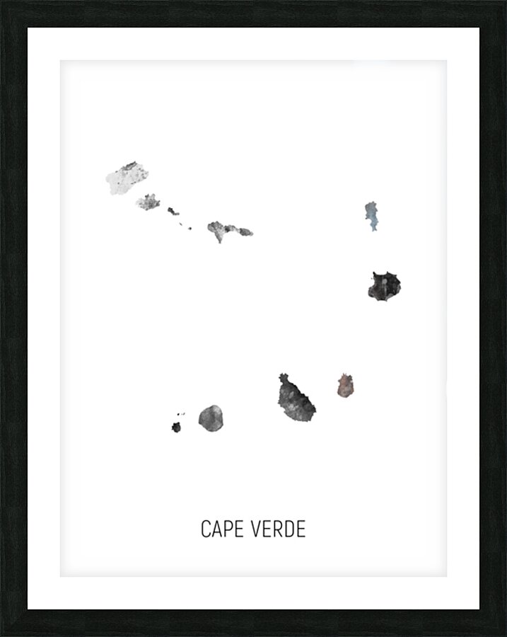 Cape Verde Watercolor Map Picture Frame print
