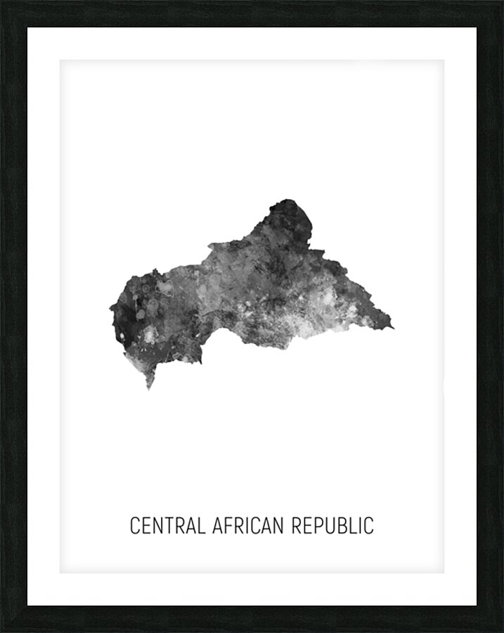 Central African Republic Watercolor Map Picture Frame print