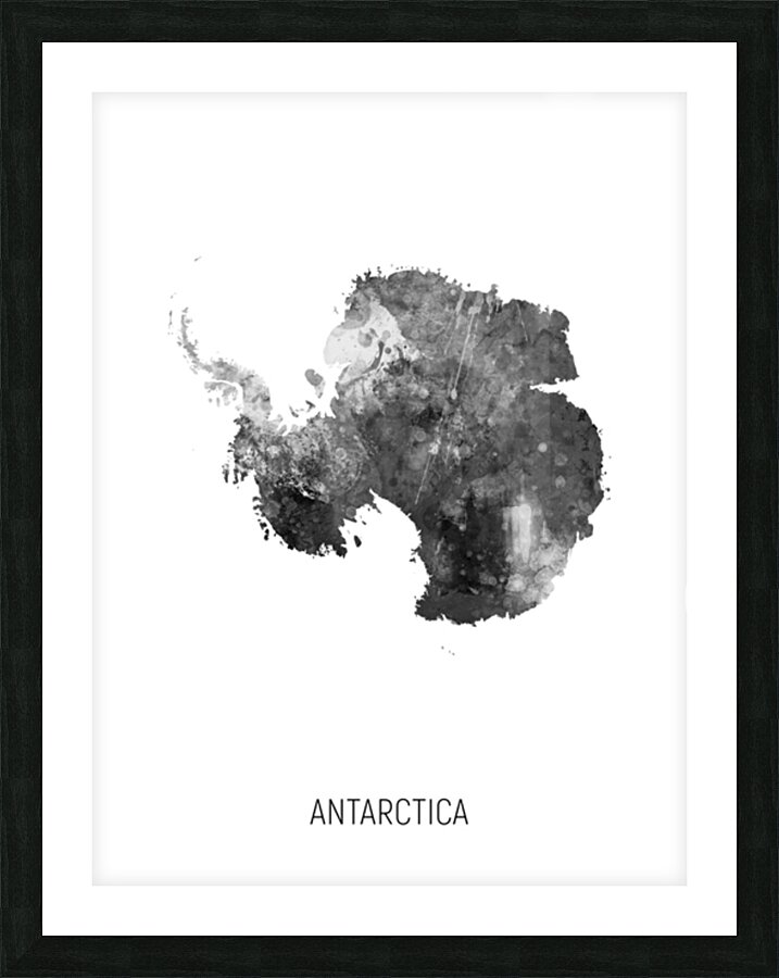 Antarctica Watercolor Map Picture Frame print