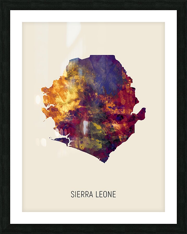 Sierra Leone Watercolor Map Picture Frame print