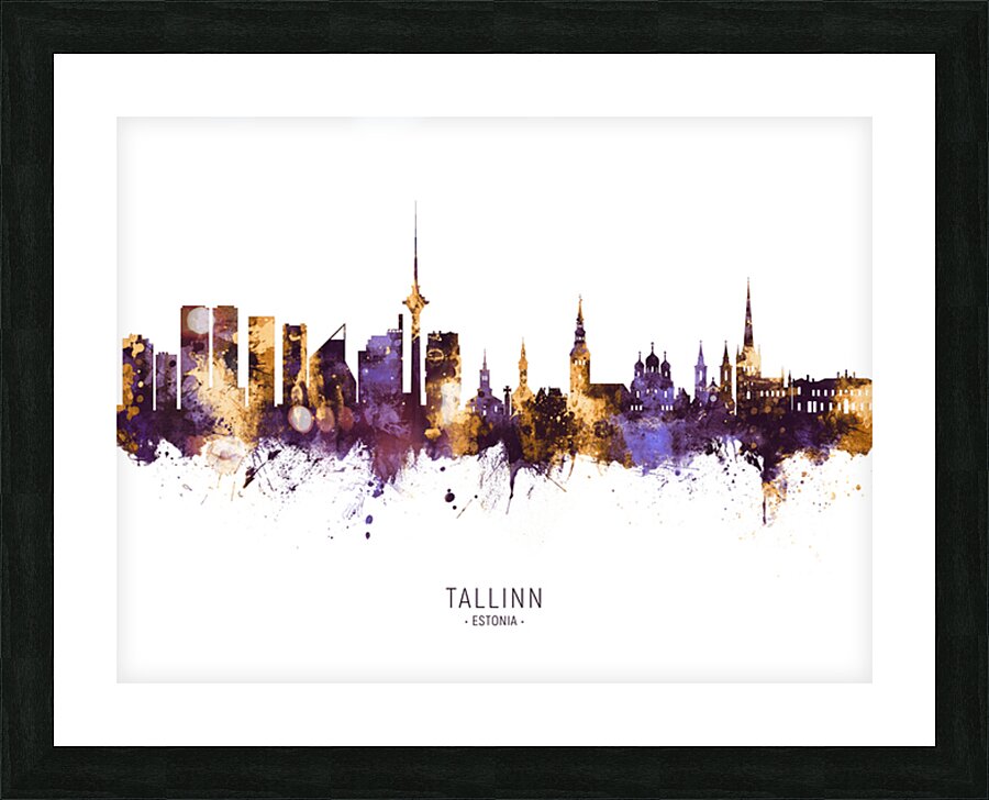 Tallinn Estonia Skyline Picture Frame print