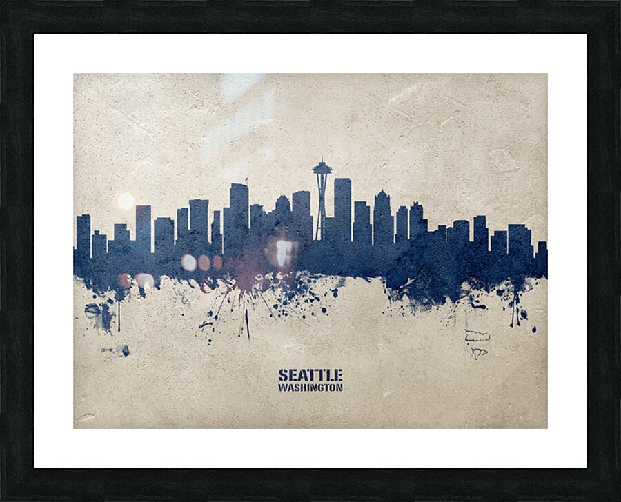 Seattle Washington Skyline Picture Frame print