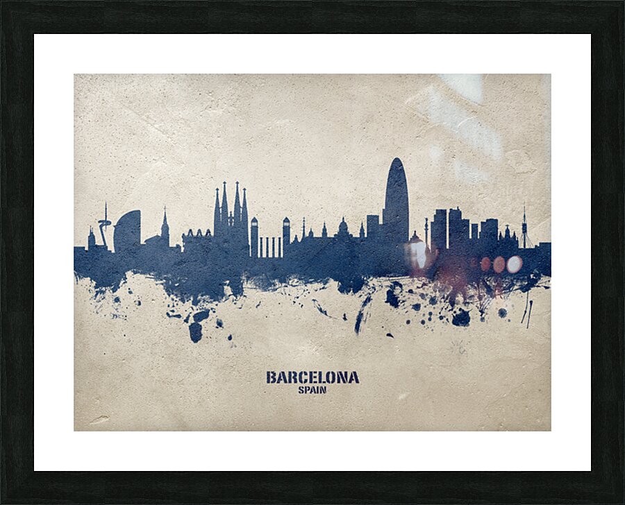 Barcelona Spain Skyline Picture Frame print