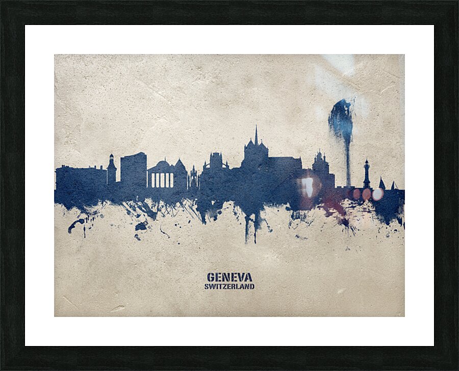 Geneva Switzerland Skyline Picture Frame print