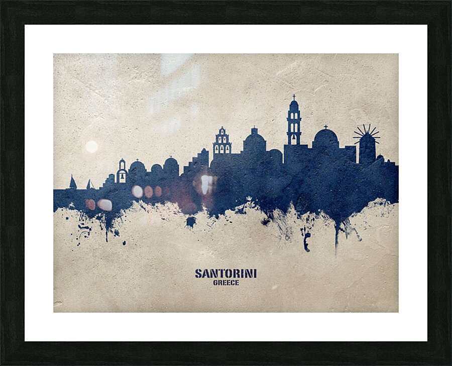 Santorini Skyline Picture Frame print