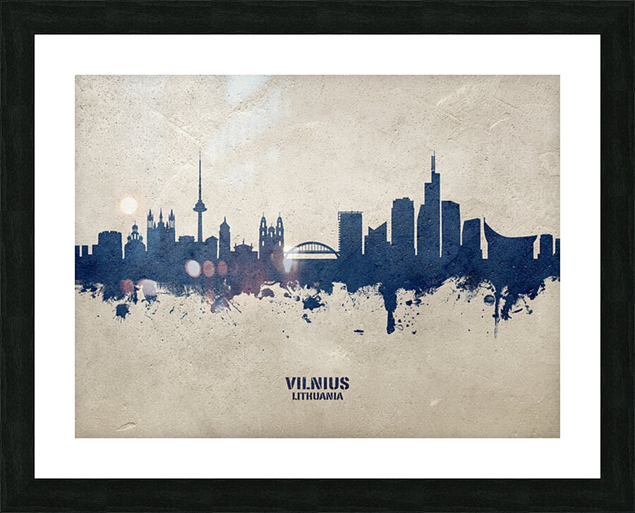 Vilnius Lithuania Skyline Picture Frame print