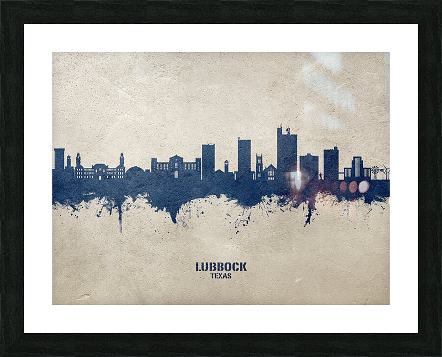 Lubbock Texas Skyline Picture Frame print
