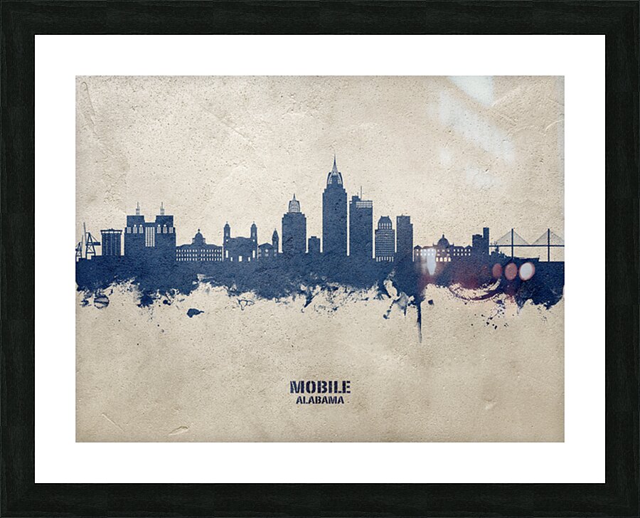Mobile Alabama Skyline Picture Frame print
