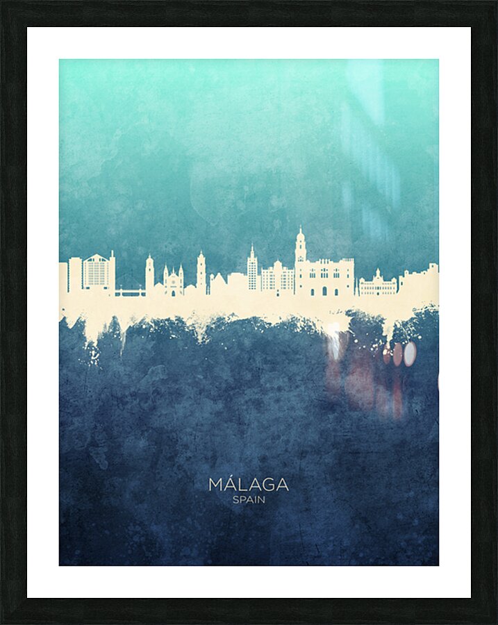 Malaga Spain Skyline Picture Frame print