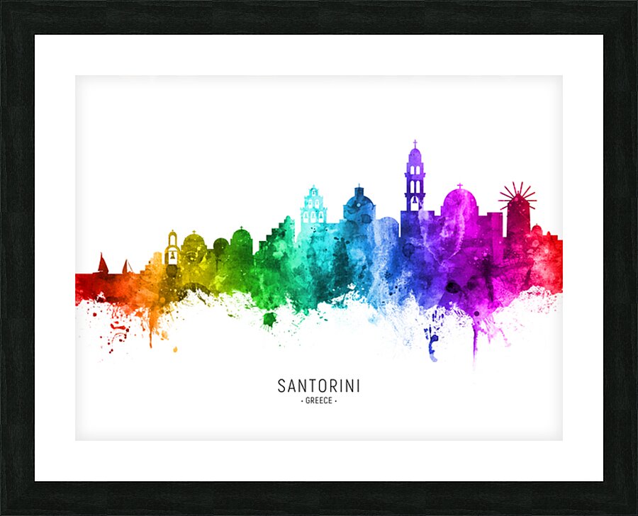 Santorini Skyline Picture Frame print