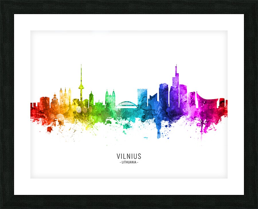 Vilnius Lithuania Skyline Picture Frame print