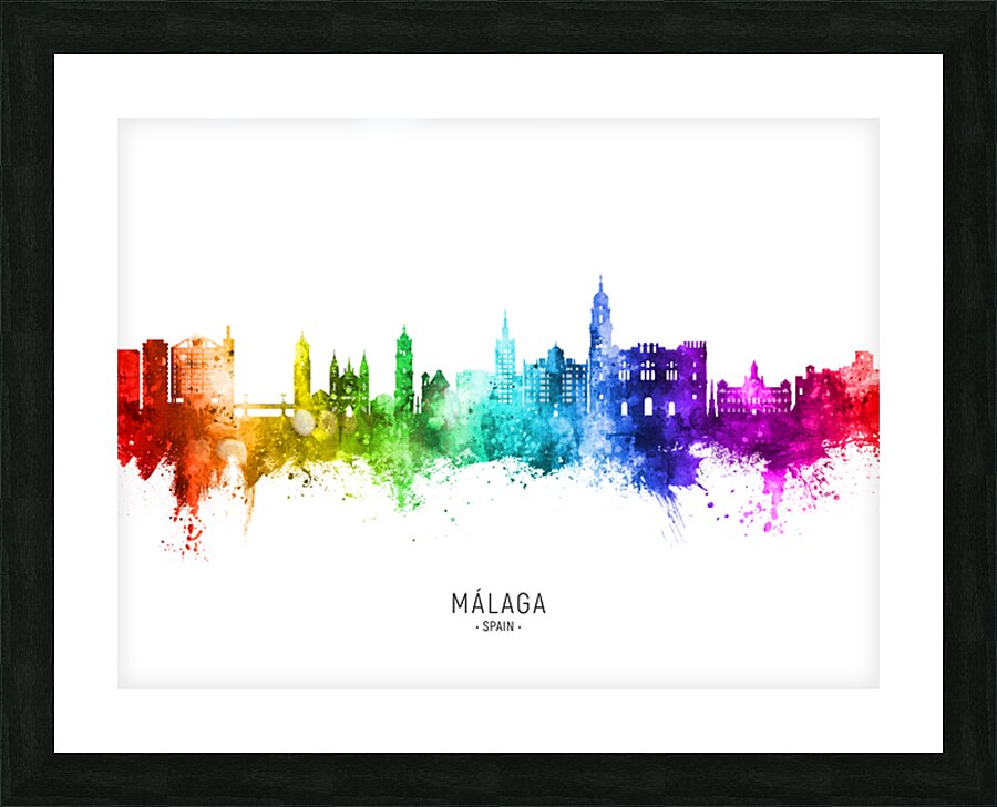 Malaga Spain Skyline Picture Frame print
