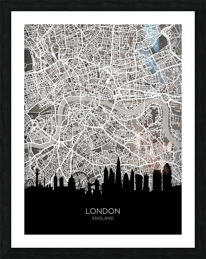 London Skyline Map Picture Frame print