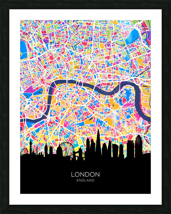 London Skyline Map Picture Frame print