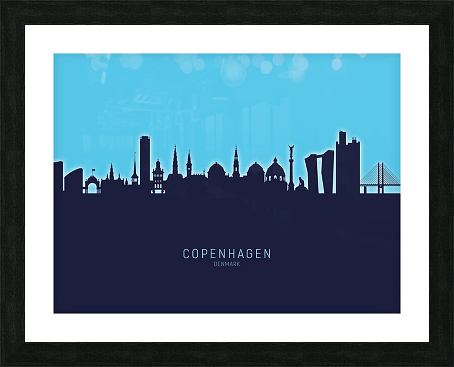 Copenhagen Denmark Skyline Picture Frame print