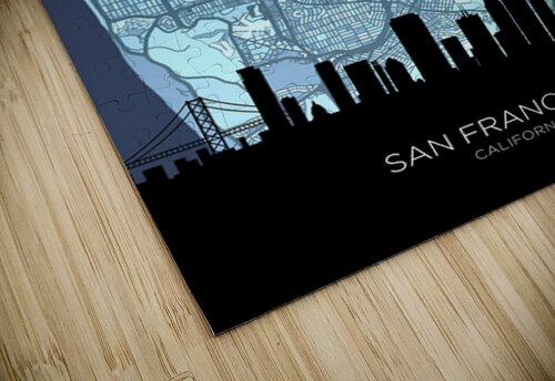 San Francisco California Skyline Map Michael Tompsett puzzle