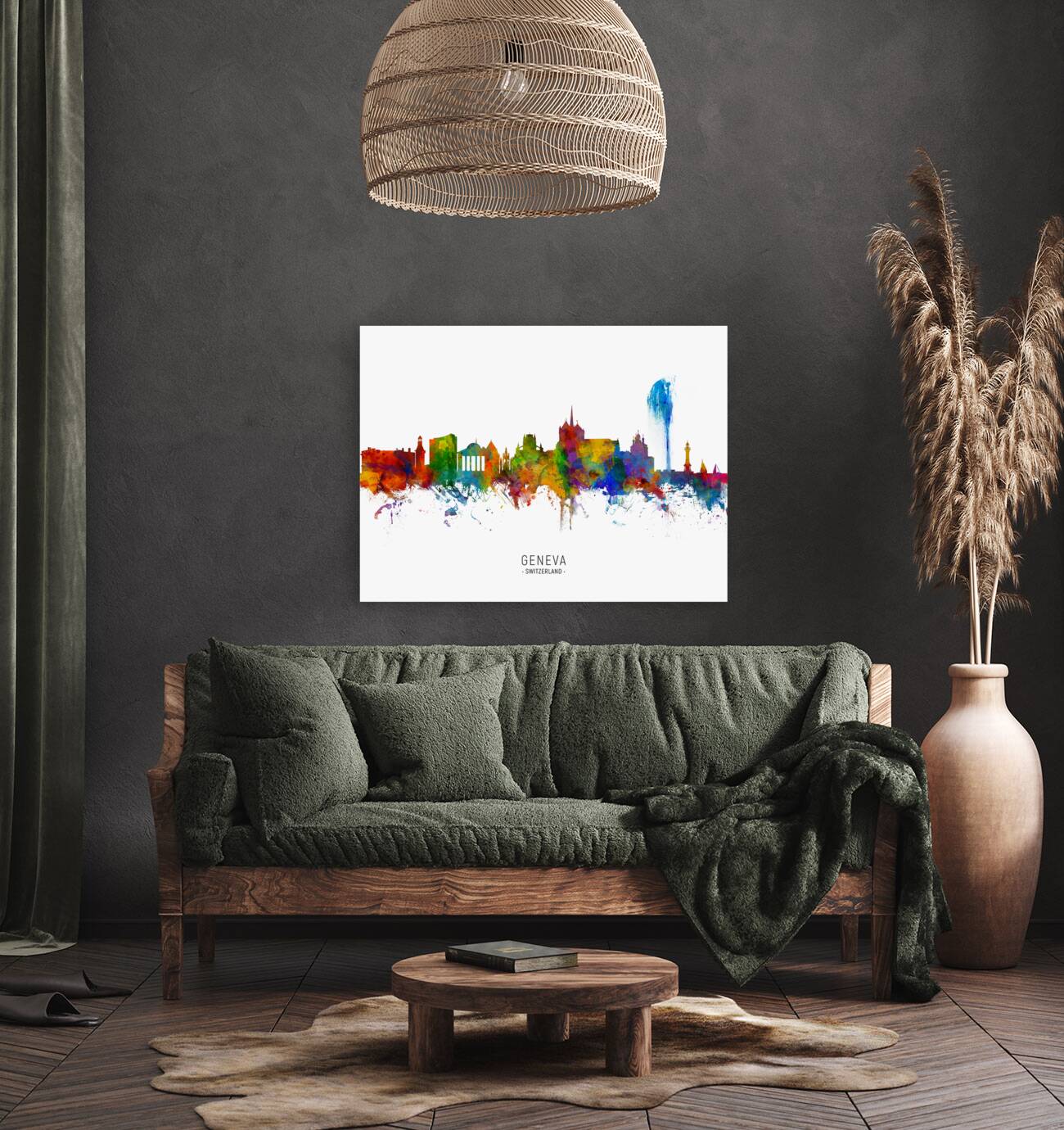 Geneva Switzerland Skyline Reproduction