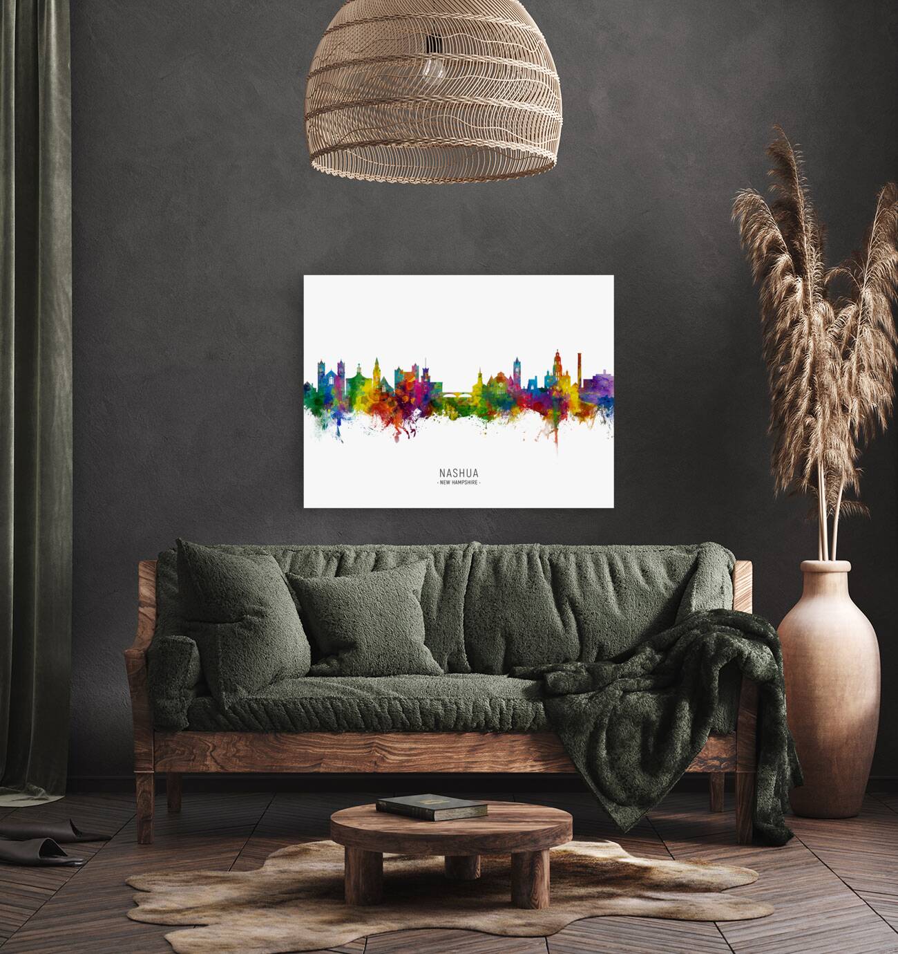 Nashua New Hampshire Skyline Reproduction