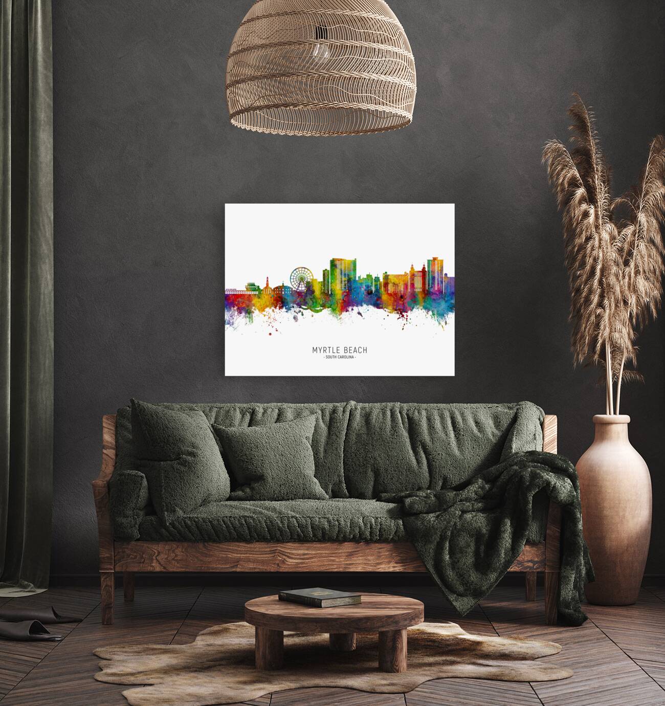 Myrtle Beach South Carolina Skyline Reproduction