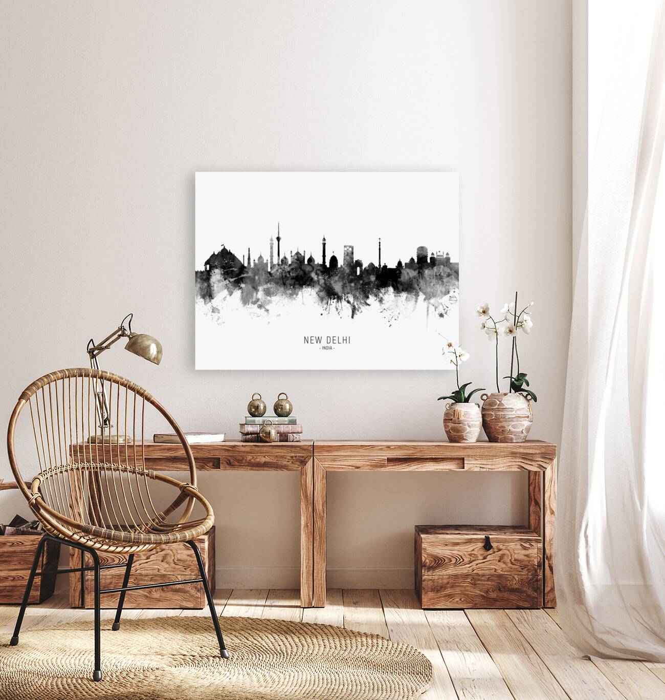 New Delhi India Skyline Reproduction