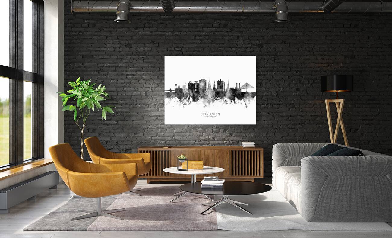 Charleston South Carolina Skyline Reproduction