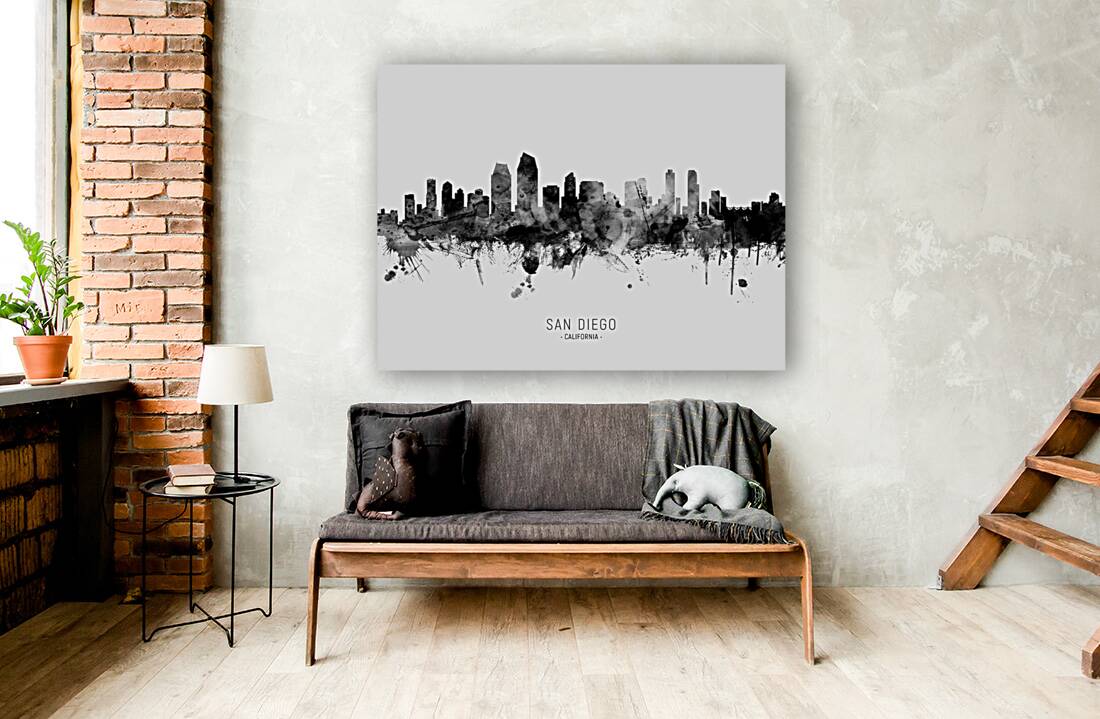 San Diego California Skyline Reproduction