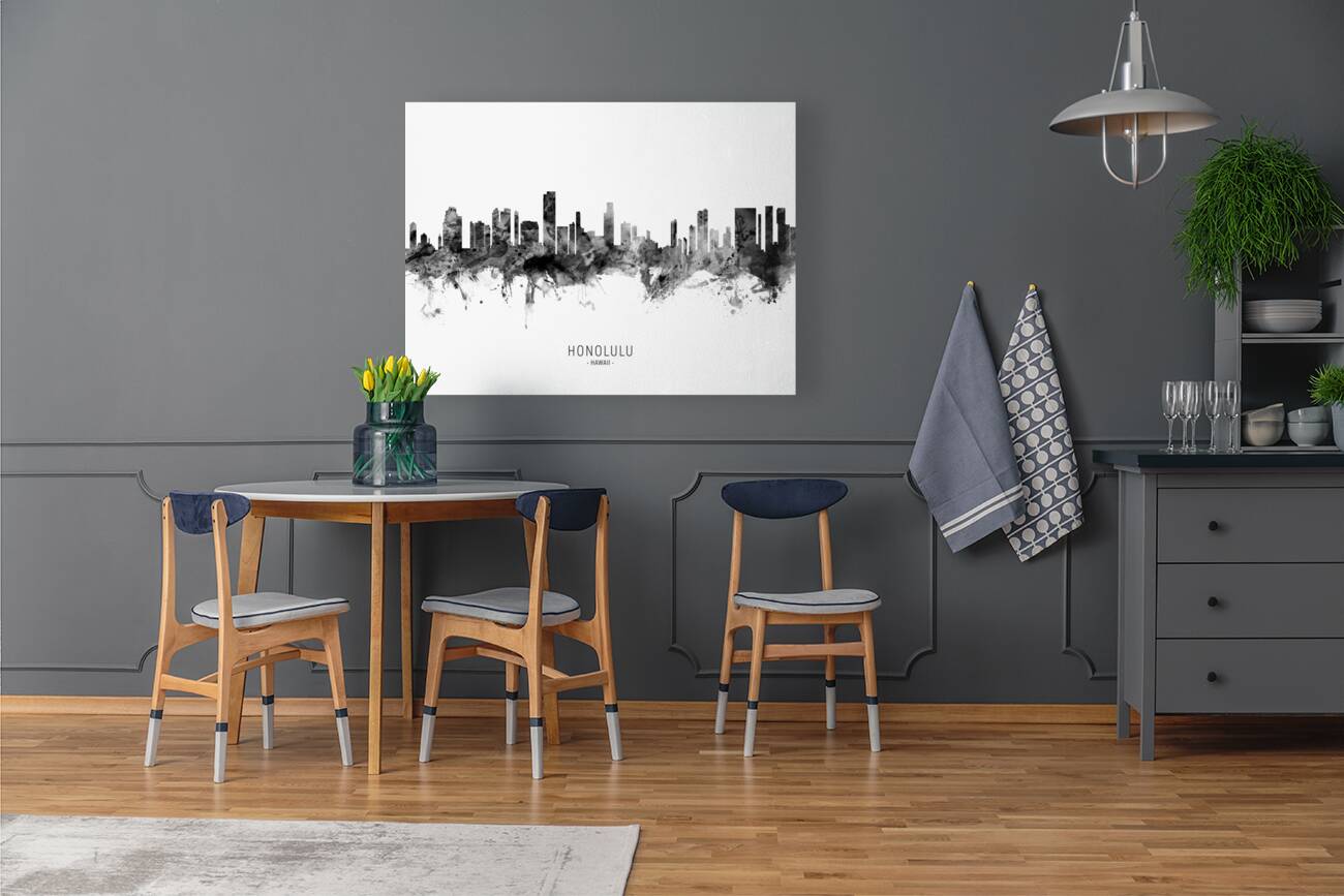 Honolulu Hawaii Skyline Reproduction