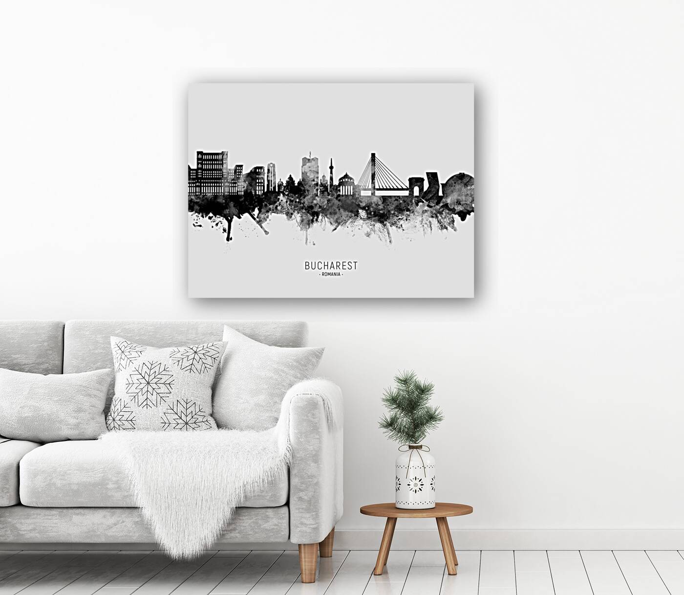 Bucharest Romania Skyline Reproduction