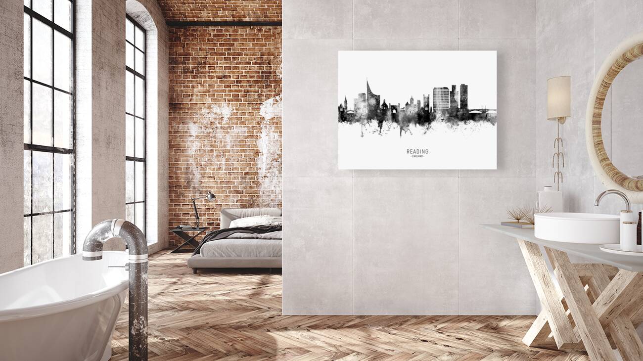 Reading England Skyline Reproduction