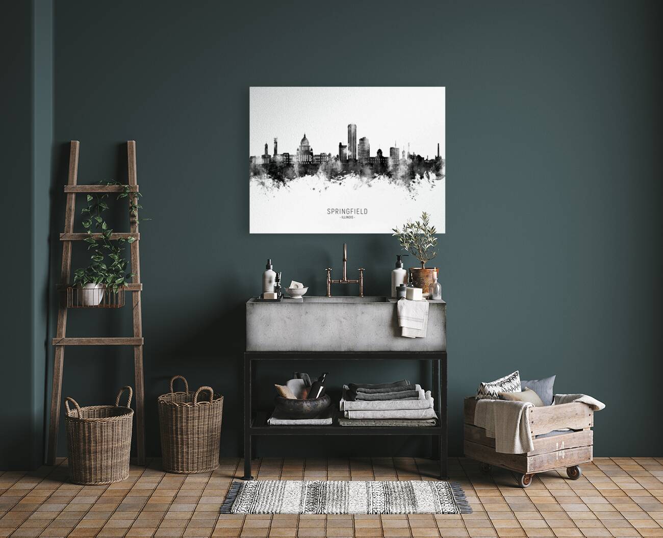 Springfield Illinois Skyline Reproduction