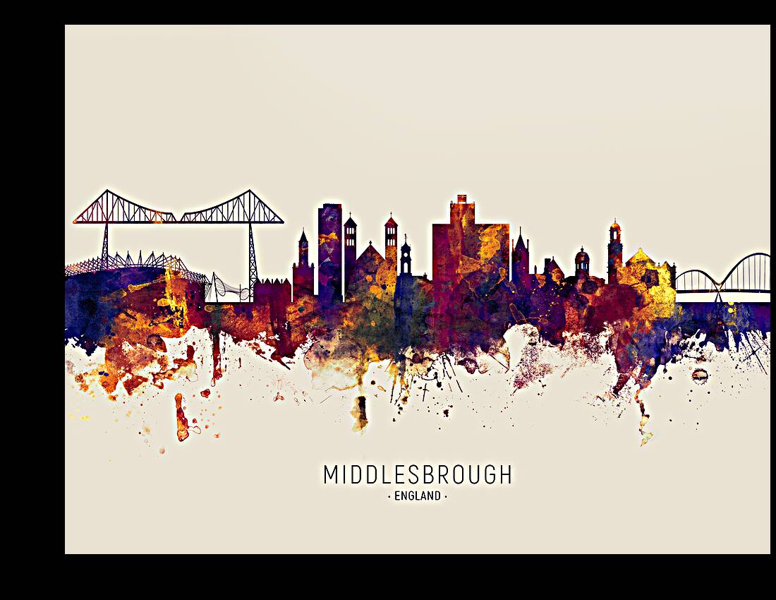 Middlesbrough England Skyline Reproduction