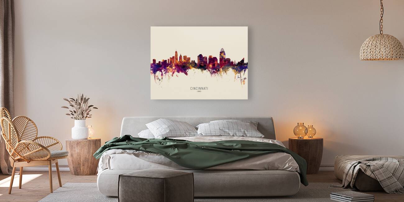 Cincinnati Ohio Skyline Reproduction
