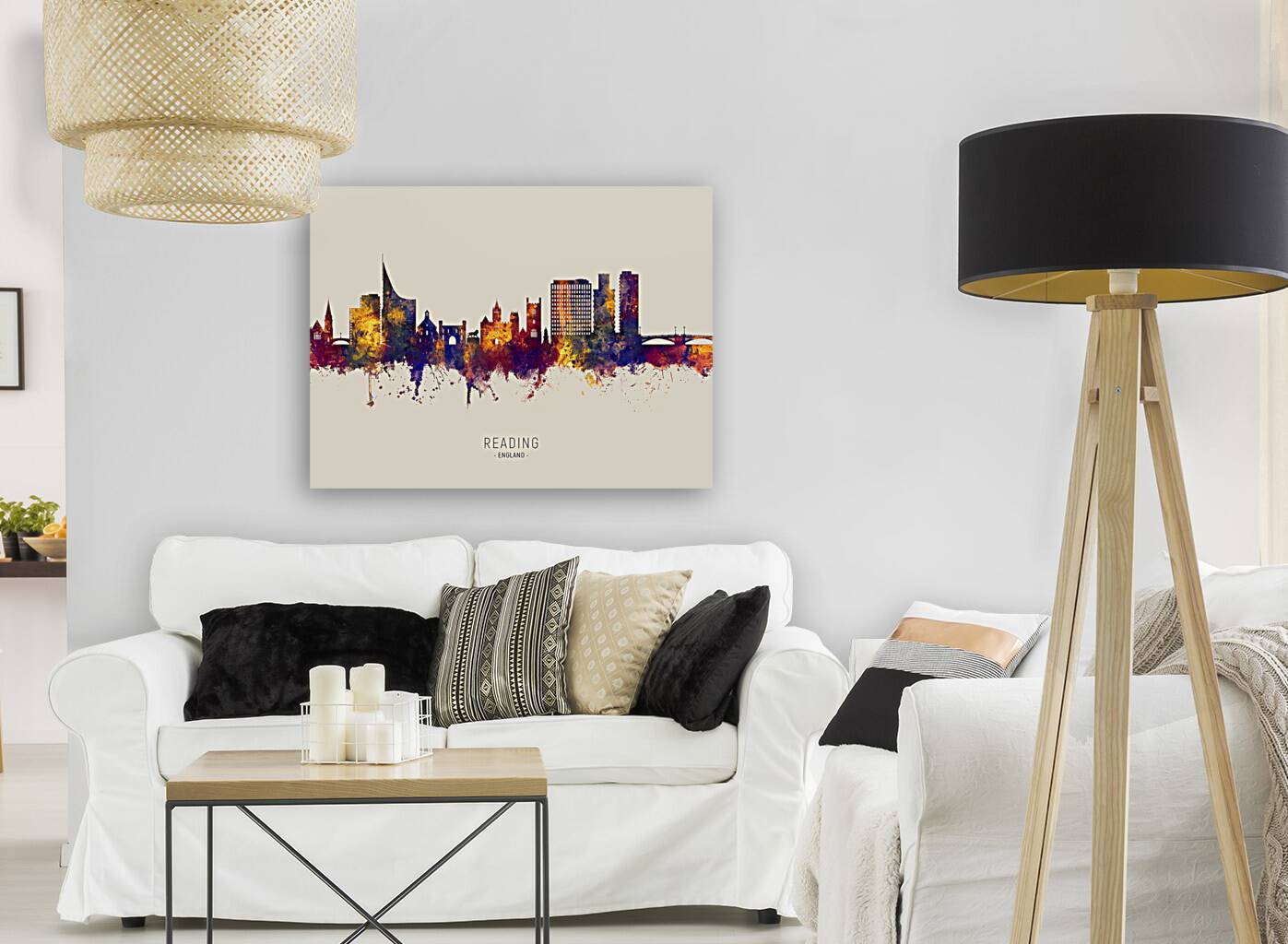 Reading England Skyline Reproduction