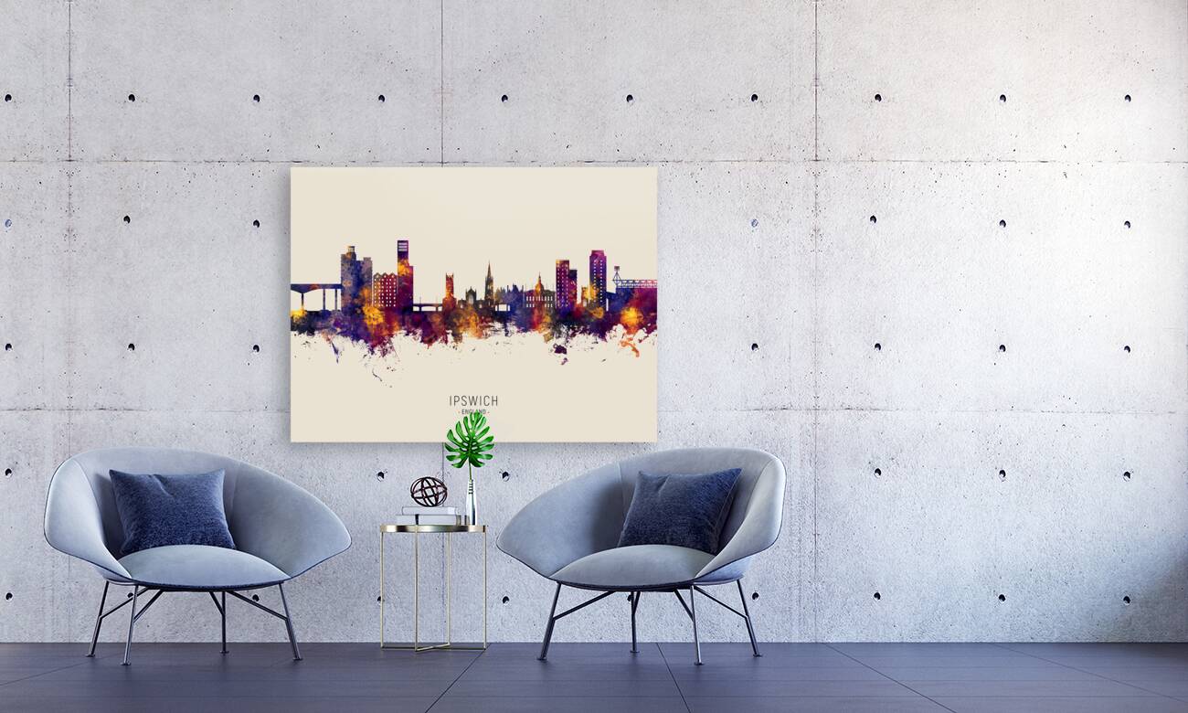 Ipswich England Skyline Reproduction