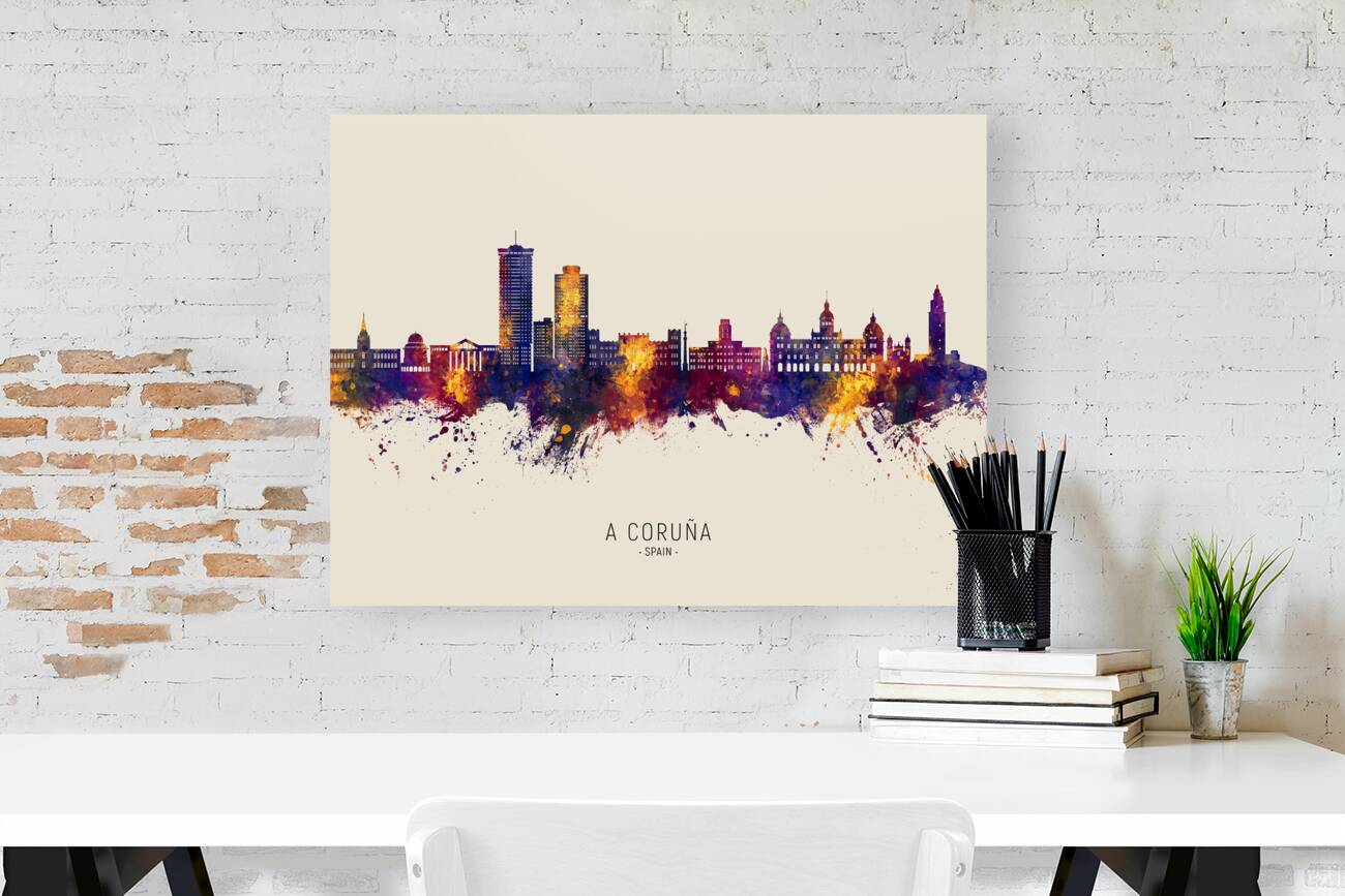 A Coruna Spain Skyline Reproduction