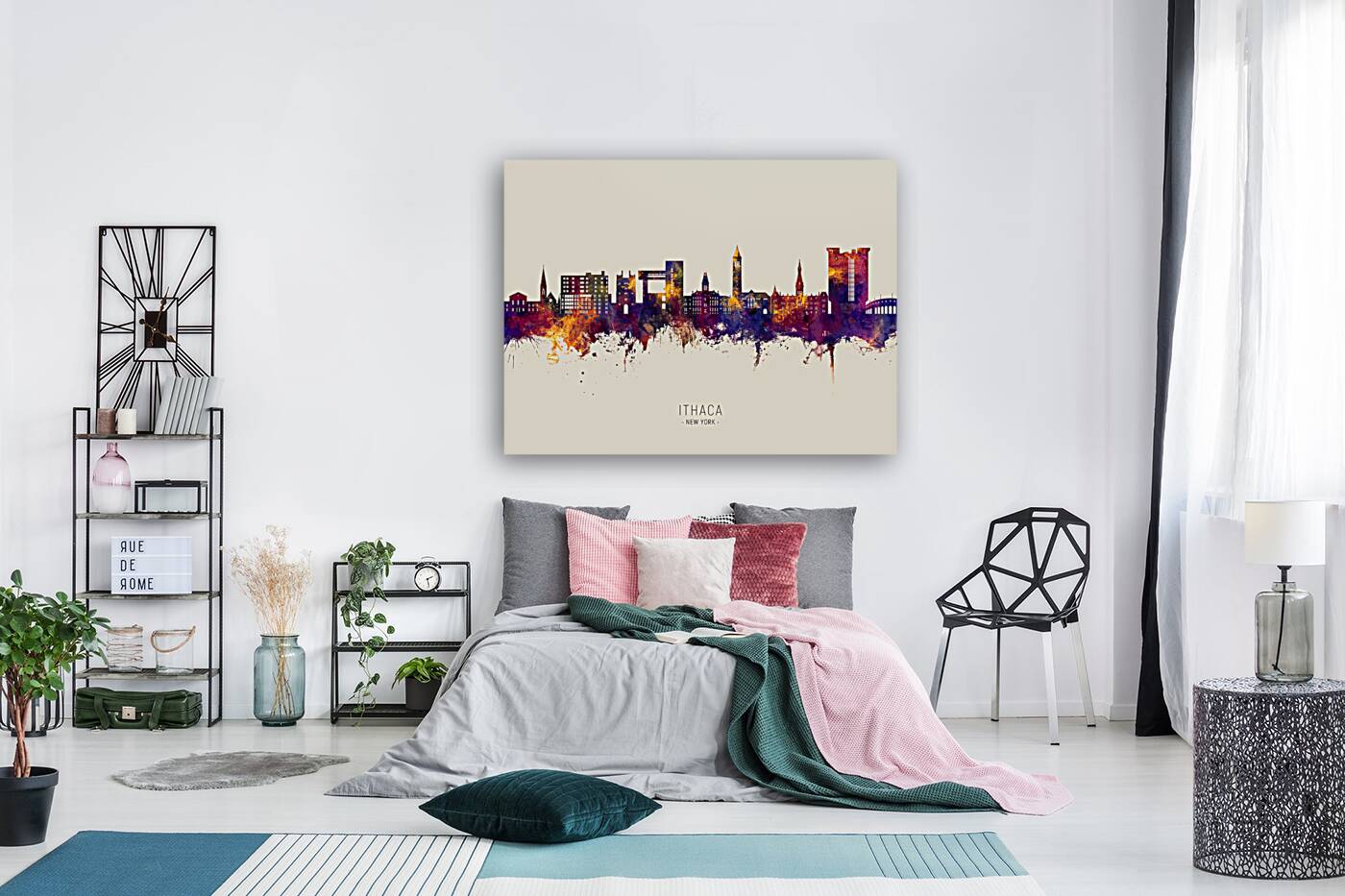 Ithaca New York Skyline Reproduction