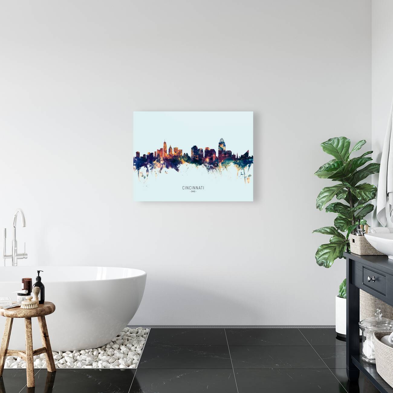 Cincinnati Ohio Skyline Reproduction