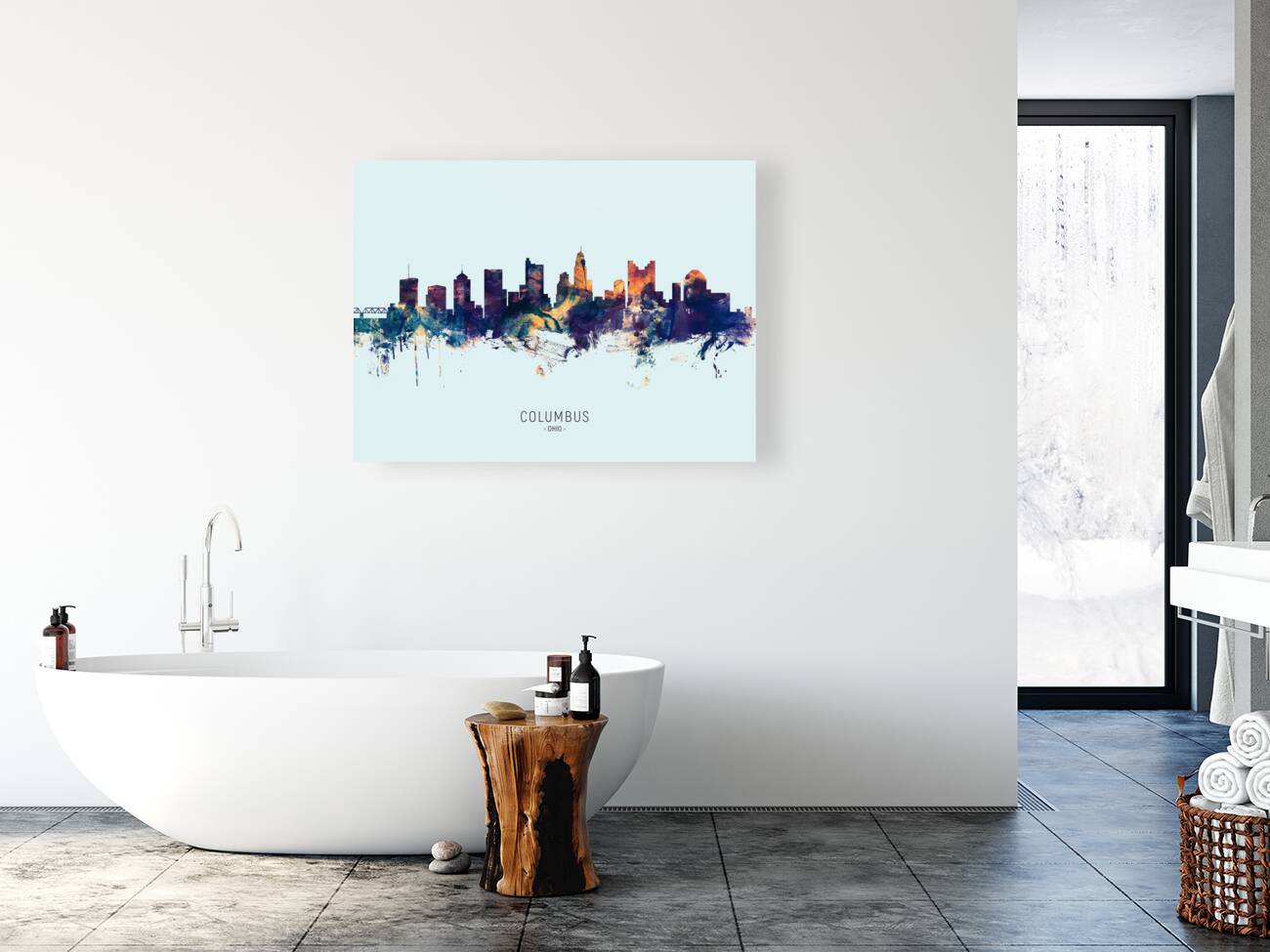 Columbus Ohio Skyline Reproduction