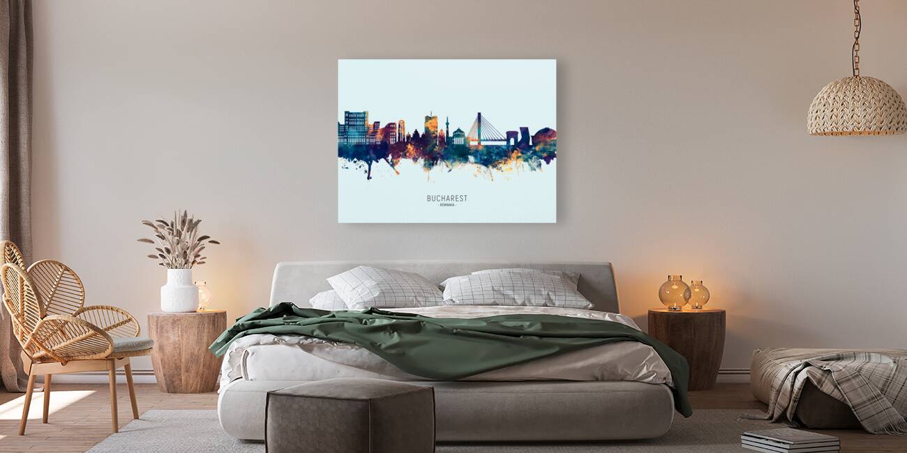 Bucharest Romania Skyline Reproduction