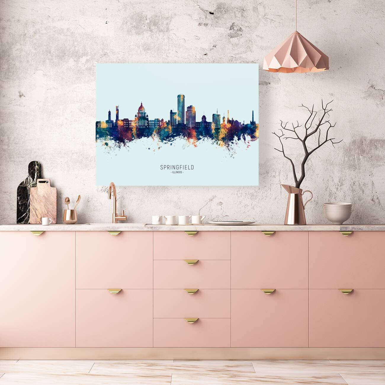 Springfield Illinois Skyline Reproduction