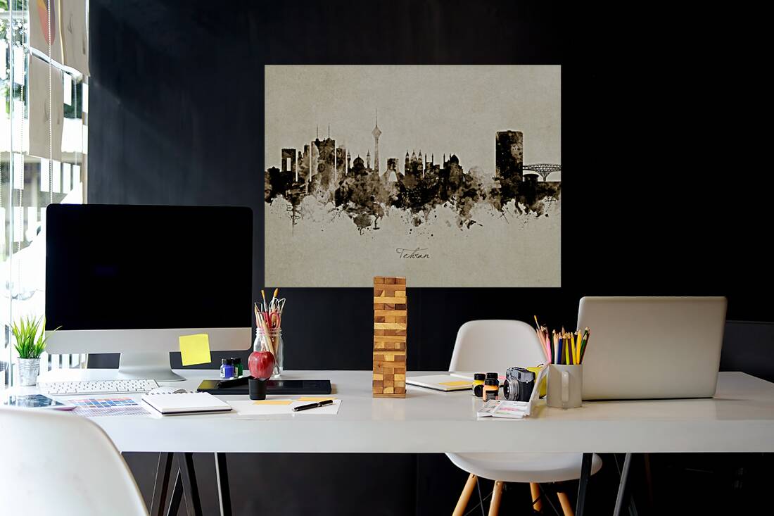 Tehran Iran Skyline Reproduction