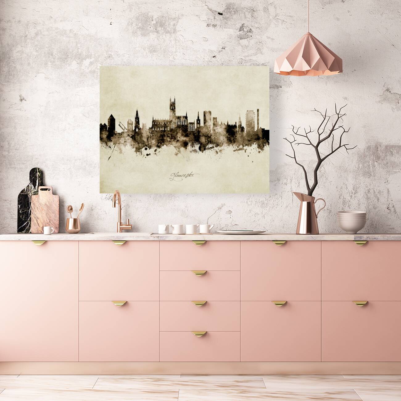Gloucester England Skyline Reproduction