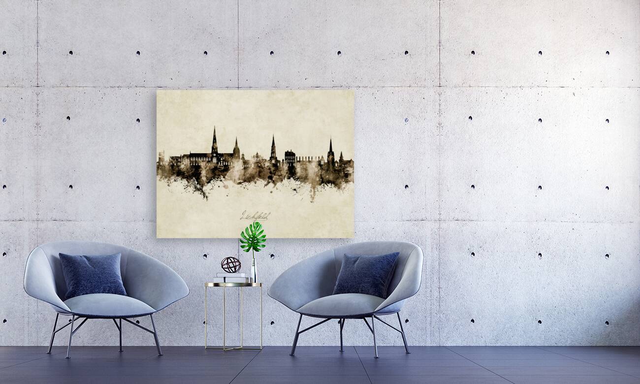 Lichfield England Skyline Reproduction