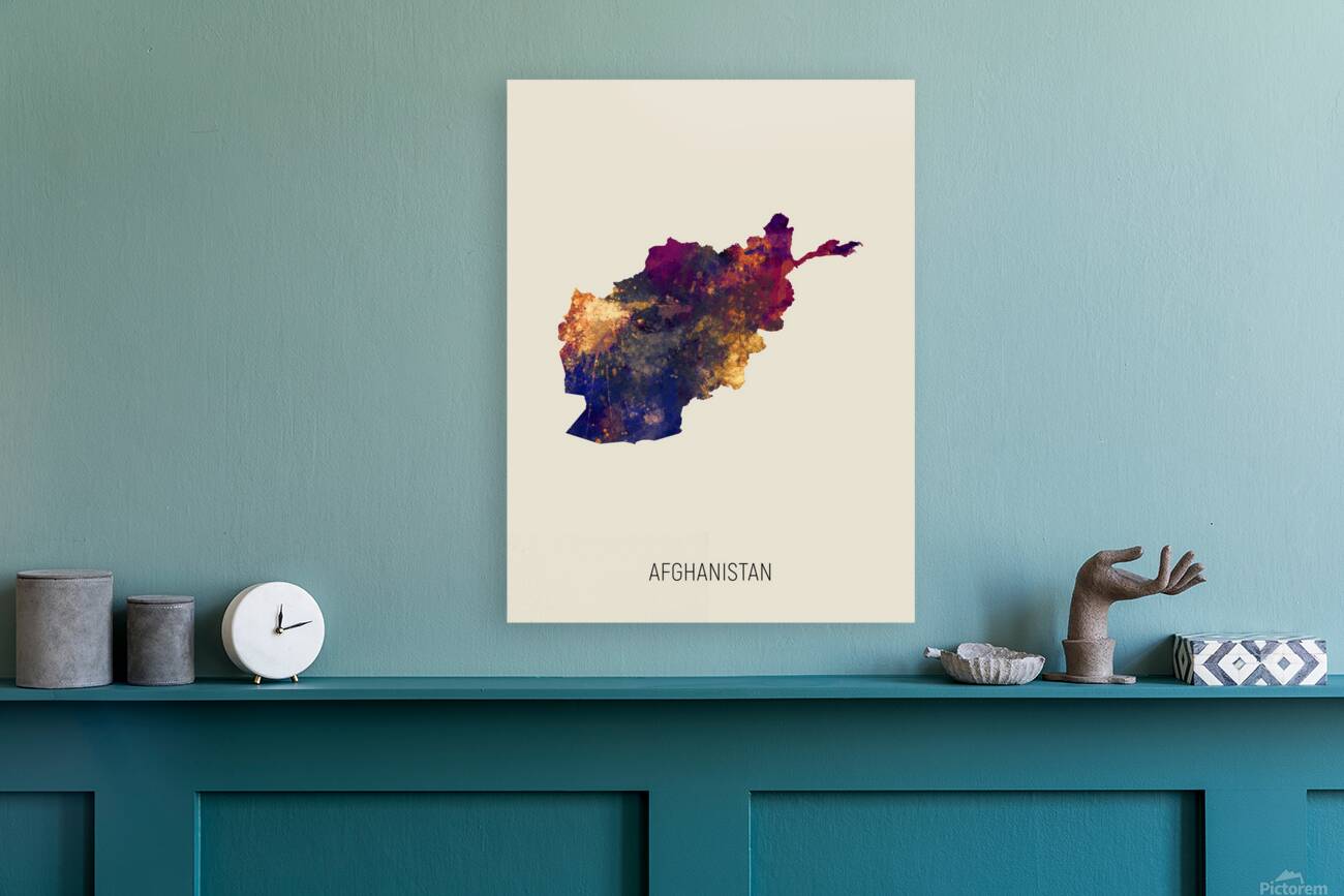 Afghanistan Watercolor Map Reproduction