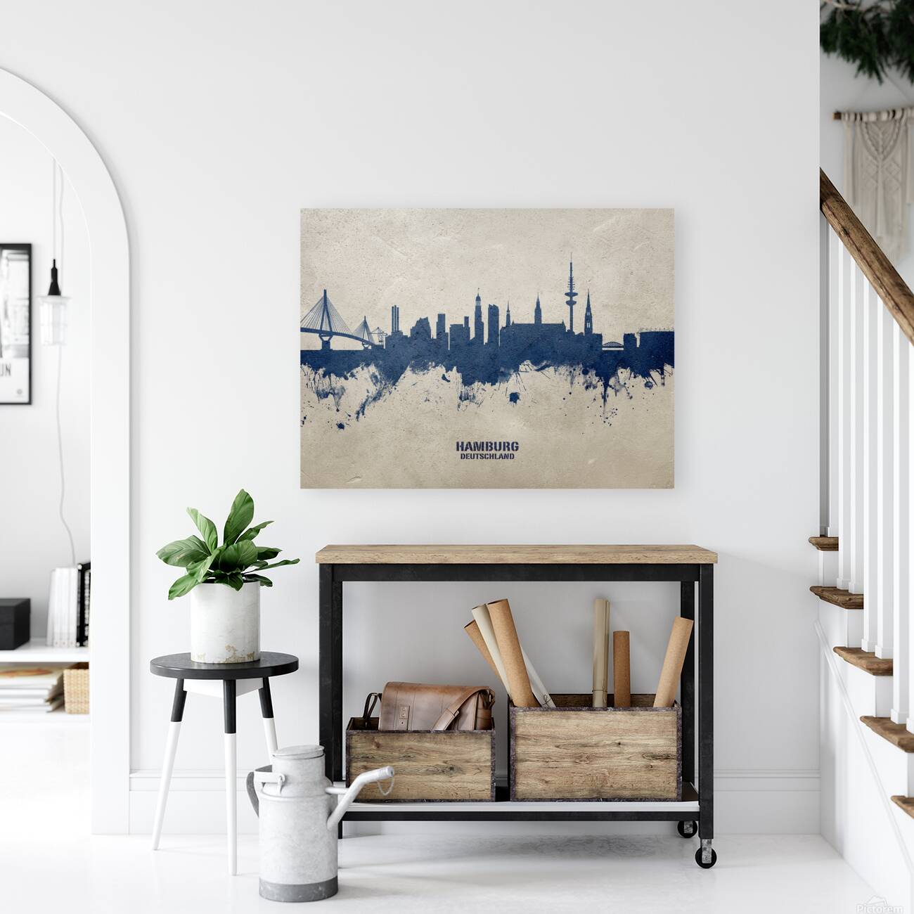 Hamburg Germany Skyline Reproduction