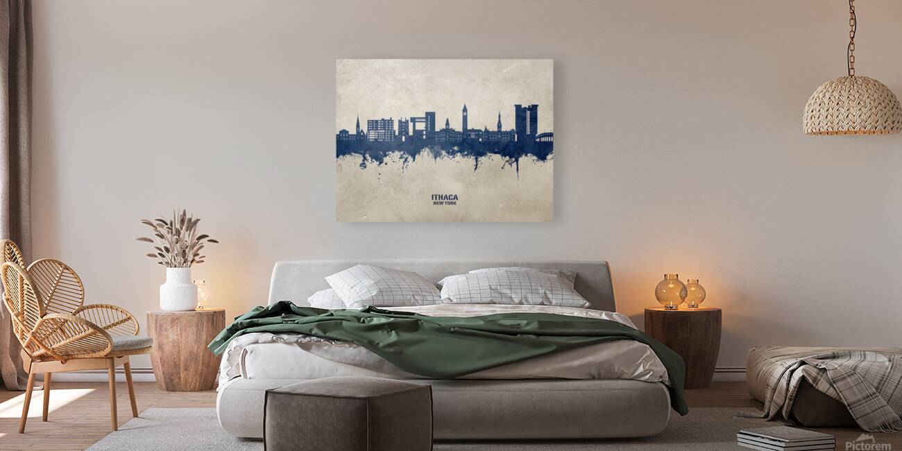 Ithaca New York Skyline Reproduction