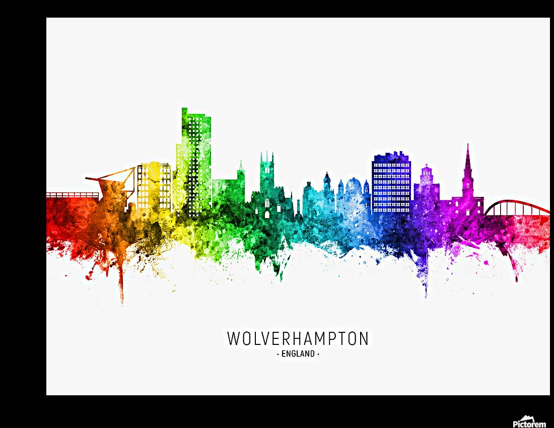 Wolverhampton England Skyline Reproduction